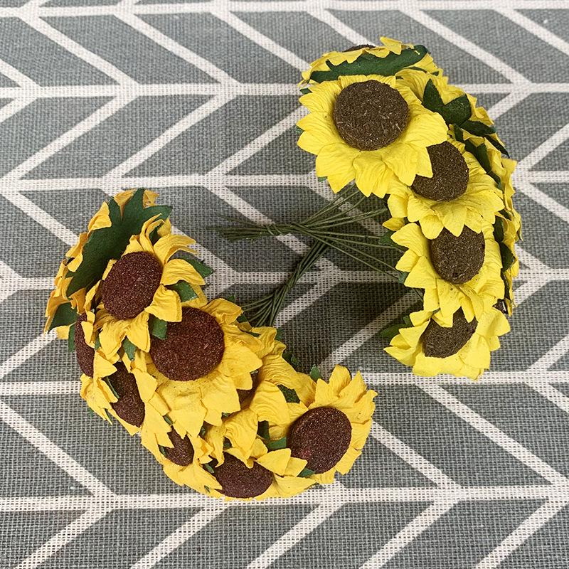 Sunflower Paper Flower DIY Wedding Candy Box Accessories Gift Packaging Decoration - Small Sunflower Flowers