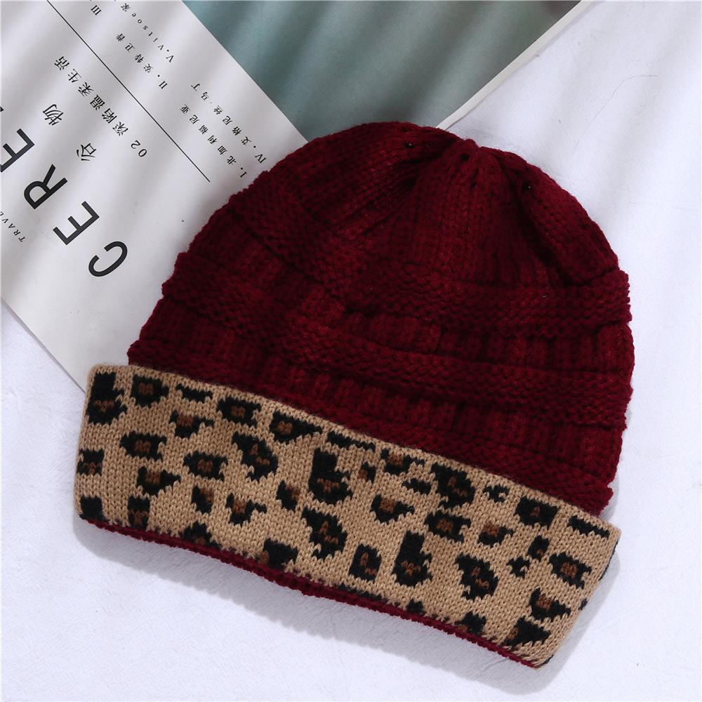 Beanie Hat For Women Men Winter Hat Knitted Autumn Leopard Hat Outdoor Crochet Warm Bonnet Cap Female Hats For Girl Hat
