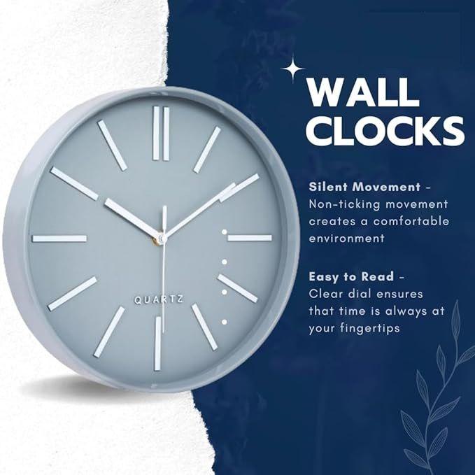 Luxury Finish Modern Wall Clock with Silent Non-Ticking Quartz Sweep Movement – 1pc|12 Inch|Decorative Analog Clock for Home
