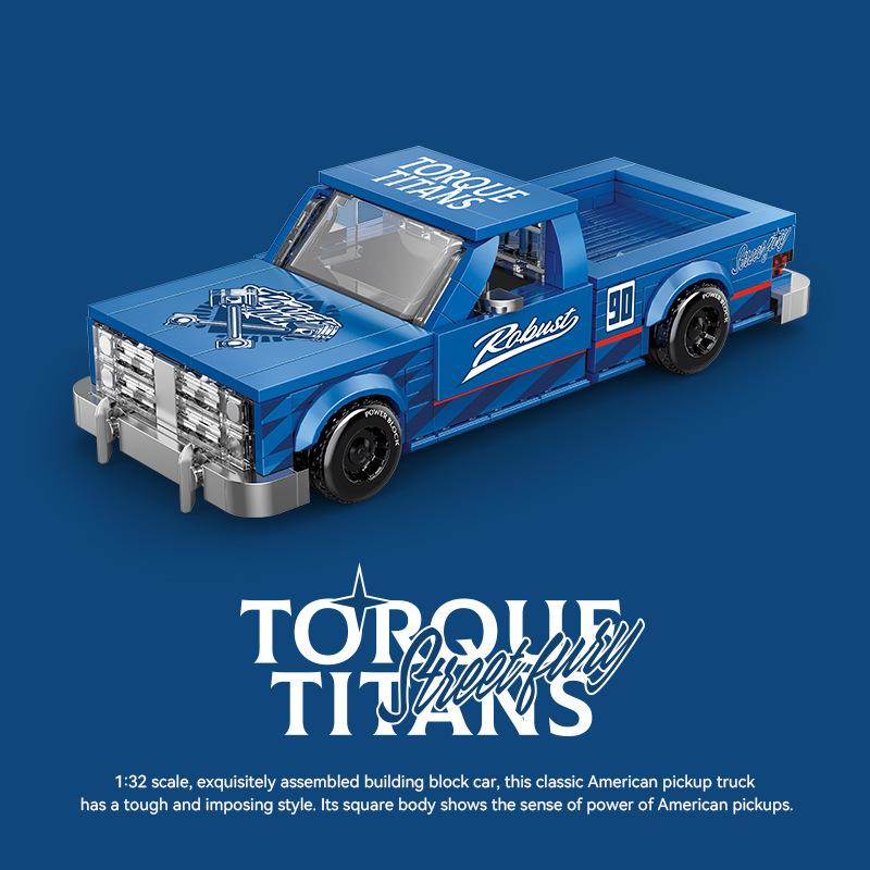 Non-Toxic Moc Vintage Pickup Truck Car Series Building Blocks City Technical Racing Car Container Bricks Toys For Kids Birthday Diy Gifts