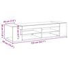 TV Cabinet in Black Oak Look 135 x 39 x 30 cm Engineered Wood