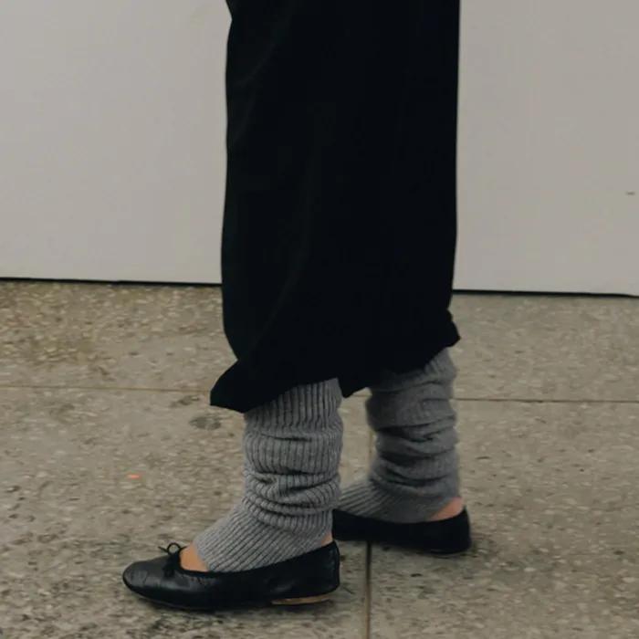 Basic Rib Leg Warmers, Grey