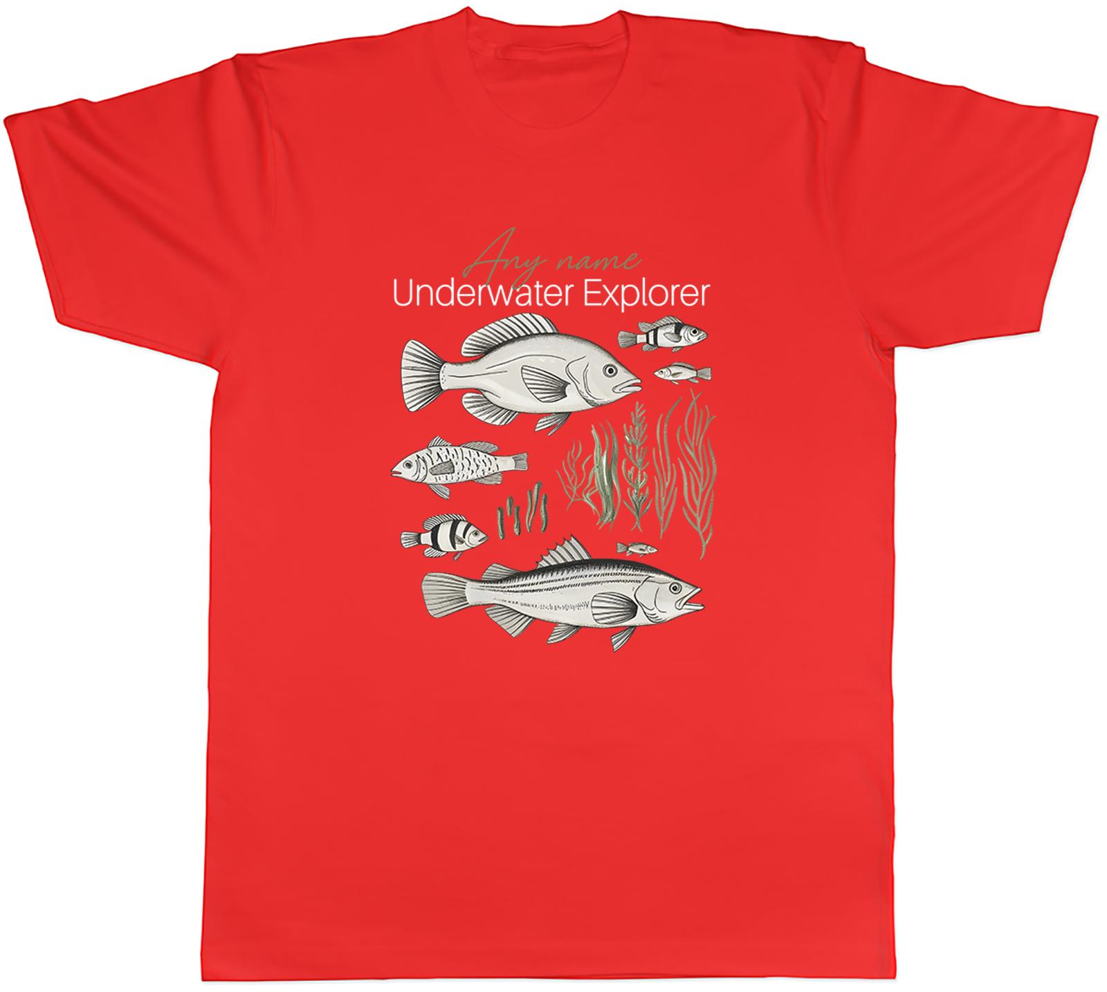 Personalised Underwater Explorer Fish Sea Ocean Mens TShirt Tee Gift Top S