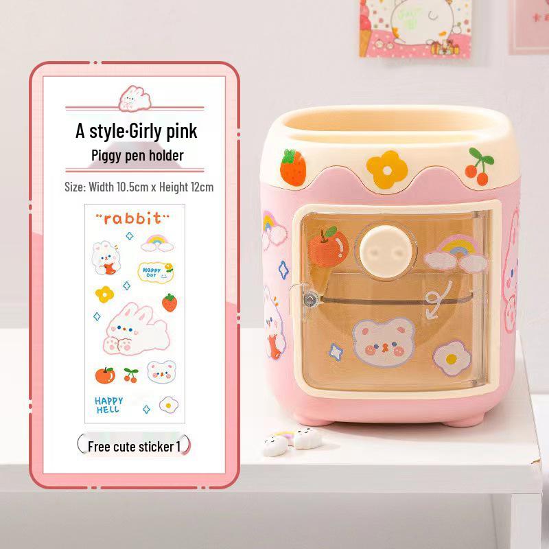 Multifunctional Cute Cartoon Pen Holder for Kids - Desktop Storage Box