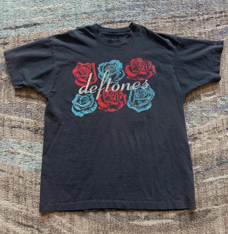 RARE! Deftones Self Titled Roses Unisex Black T-shirt Size S-5XL 2XL