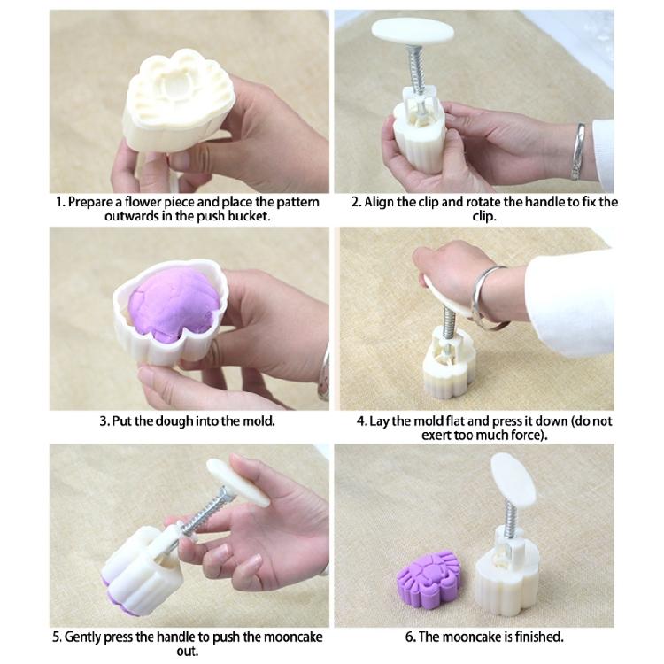 Use Friendly Mooncakes Mould Elegant Pattern Embossed Mooncakes Mould Beautiful Hand Press Pastries Stamp