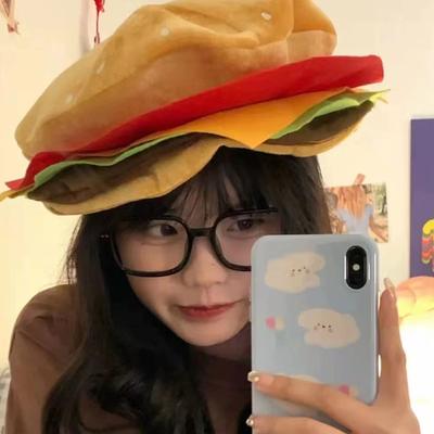 Warme Kreativität Dekorative Burger-Hut Niedliche Bequeme Burger-Kopfbedeckung Lustiger Weicher Performance-Requisitenhut Party-Kostümzubehör