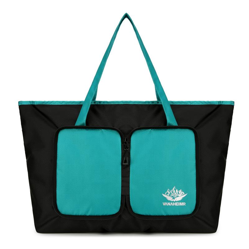 

Men s and women s fashion, leisure trend, going out, portable travel bag foldable shopping storage, fitness bag can cover tie rod зелений
