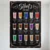 Vintage Style Shots Menu Metal Tin Sign Rustic Retro Shot Glasses Wall Art for Bar Club Home Decor Plaque