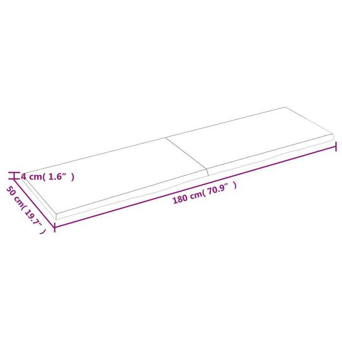 VidaXL Dark Grey Desktop 180x50x4 Cm Treated Oak Wood 3156454