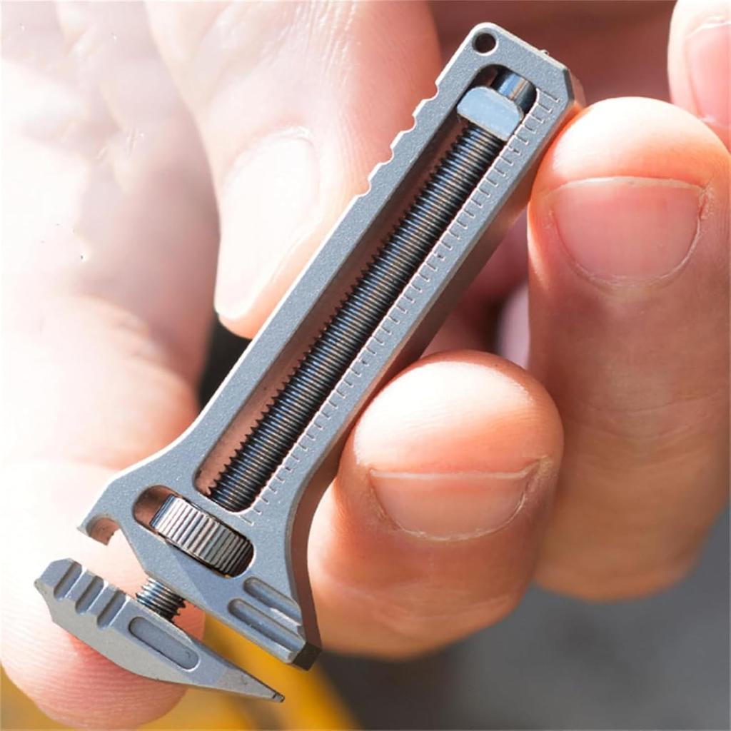 Compact Titanium Multitool, Titanium Multitool For Outdoor Camping Hiking Backpacking Repairing, Mini Portable Adjustable Wrench and Bottle Opener