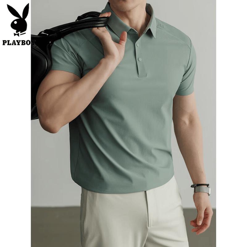Playboy Men s Half-Zip Quick Dry Polo Shirt 58/4XL