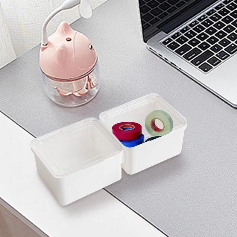 Dust-proof Double-Open Storage Box Flip Cover Small Item Tidy Container  Stationery