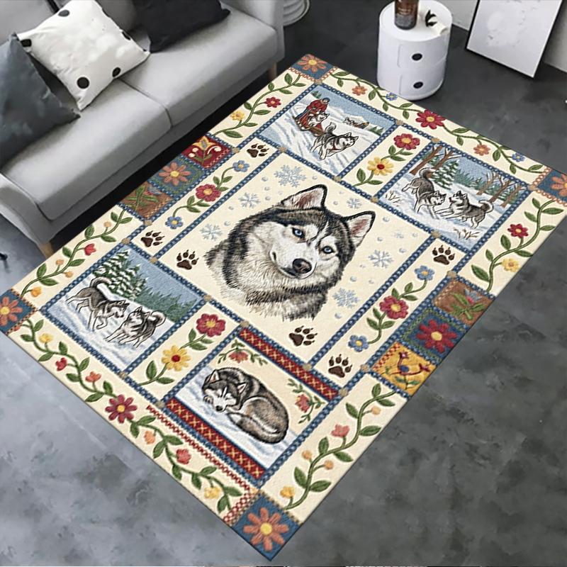 

2025 New Husky Dog Carpet Rug for Living Room Bedroom Home Sofa Decoration,Kids play Non-slip Floor Mat61 40x60cm( 15x23in )
