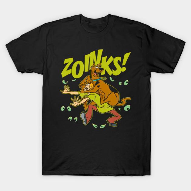 

Men Black Print T-shirt Vintage Zoinks! No-Cut Transfer Paper Print Cotton Tshirt XL