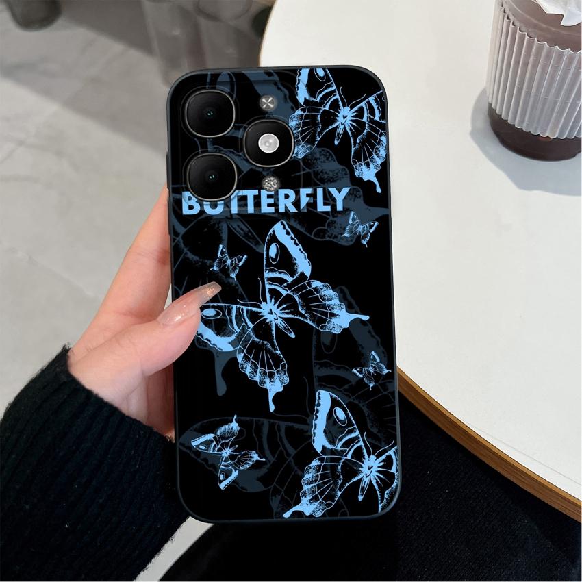 For itel A90 A50C A80 P60 S25 Ultra Power 70 Phone Cover Pretty Flower Pattern Smooth Liquid Silicone Screen Protector Shockproof Case For itel Casing