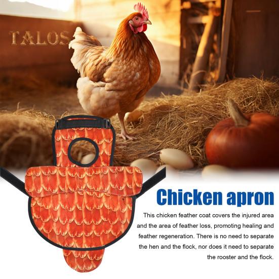 Hühnersattel für Hennen, bedruckte Hühnerschürzen mit verstellbarem Riemen, Hühnerweste, Jacke, Kleidung für Geflügel, Rückenfederschutz