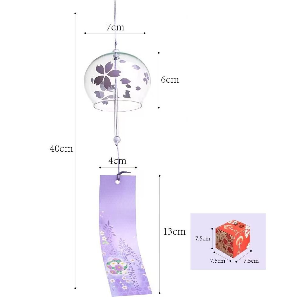 Pendant Design Glass Painted Wind Chime Glass Painting Wind Bell Door Decoration Gifts For Child