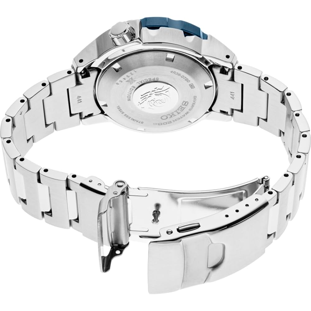 Seiko Prospex Automatic Diver Watch PADI SRPE27 Men's Analog Black Blue 200m Water Resistant