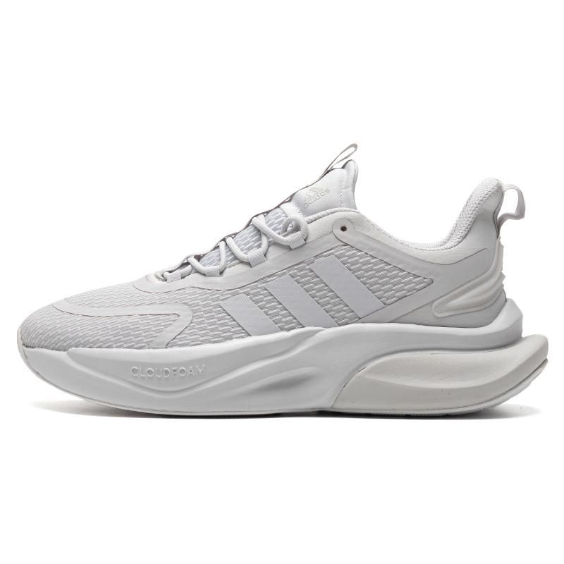Adidas Alphabounce+ Comfortable Shock Absorption Durable Breathable Mid-Top Running Shoes Men Running Shoes White IE9766