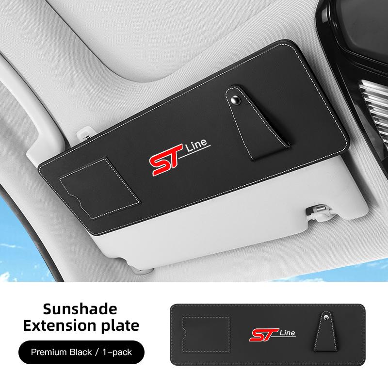 Car Sun Visor Extension Panel For Ford Focus Fiesta Mondeo Explorer Anti-glare UV Sun Shield Card Holder Glasses Holder Keychain