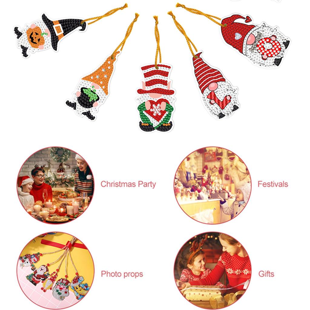 Merry Christmas Pendant DIY Diamond Mosaic Ornaments Christmas Tree Hanging Decoration Party Friends Gift Supplies