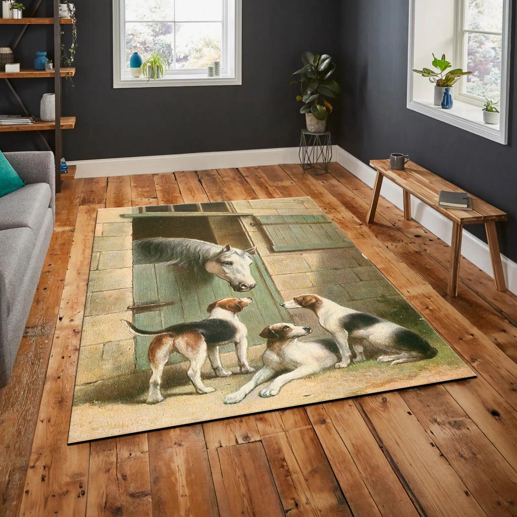 Rustic Area Rug Black Chicken RunnerFarm Non Slip Carpet Rooster Floor Art Living Room Home Decoration Carpets