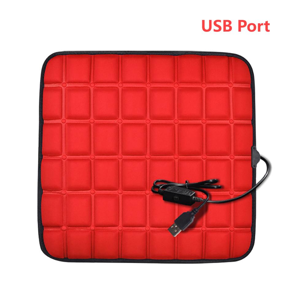 

Winter Heated Car Seat Cover Heated Cushion USB/Cigarette Port Office Heated Seat Cushion Warm Pad Heating Warmer Cushions