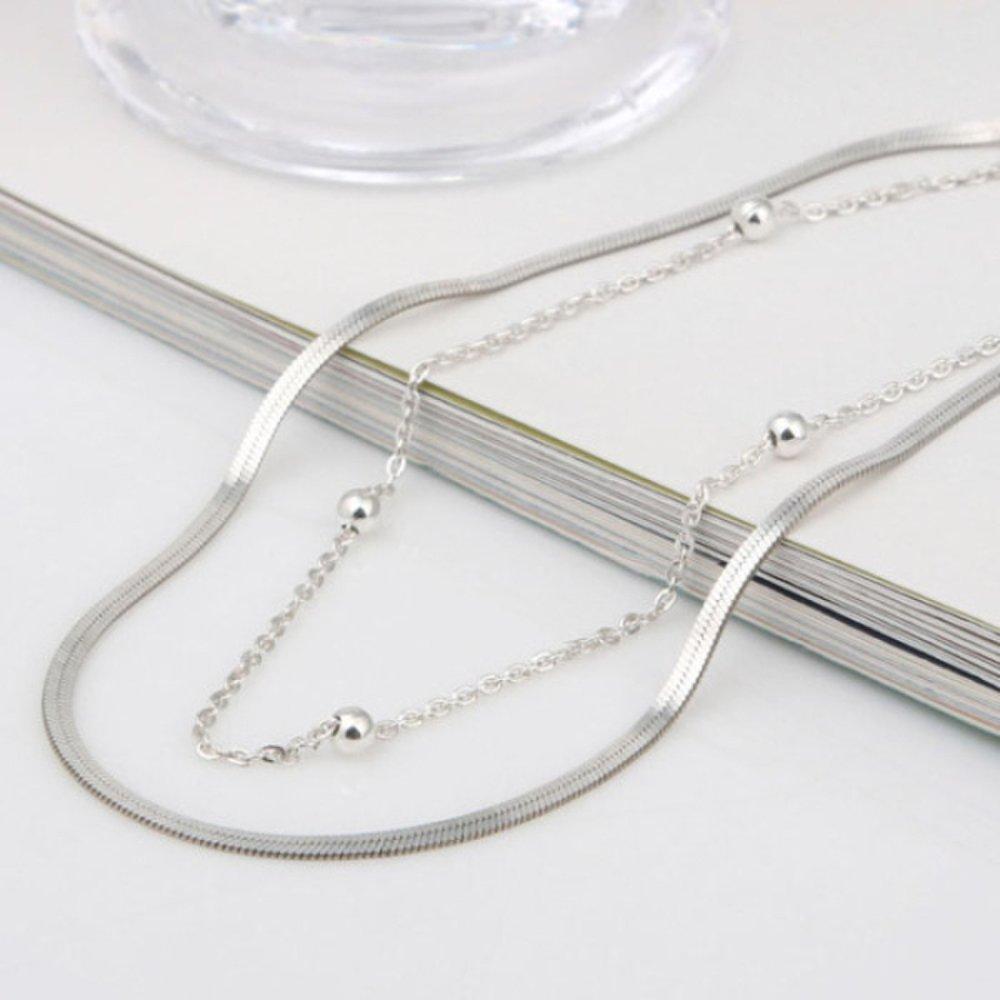 92.5 Silver Snake Chain Double Chain Silver Bracelet