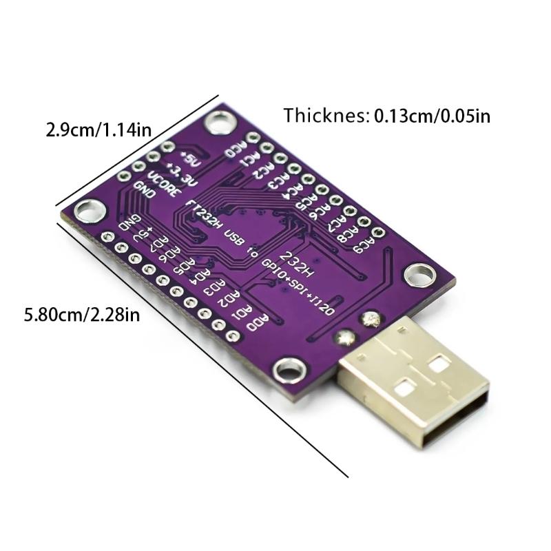 FT232H USB To I2C SPI Board USB To UART/FIFO SPI/I2C Module For Electronics Projects Highly Speed Data Transfer