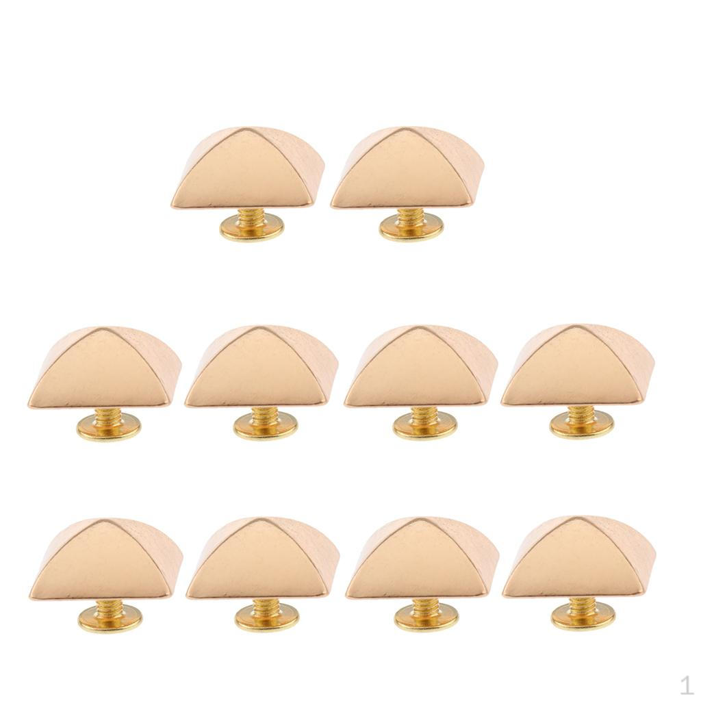 Набор из 10 квадратных металлических шипов для работы с кожей Rose Gold