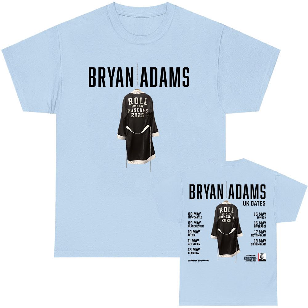 

BRYAN ADAMS ROLL WITH THE PUNCHES TOUR 2025 T-shirt Short Sleeve Cotton O-neck Tshirt Men Clothes Summer Unisex Streetwear Male 4XL
