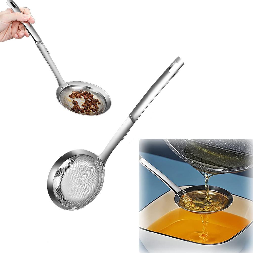 Fine Mesh Stainless Steel Colander Small Spoon Oil Screen Fine Mesh Stainless Steel Slotted Spoon