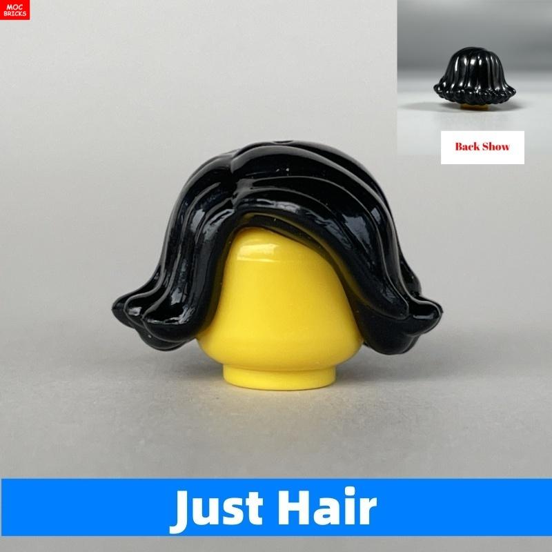10pcs MOC Bricks Girl Women Lady Grandma Curly Wavy Short Hairs 4cm Figure Accessories DIY Building Blocks Toys Kids Gift