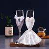 Boxed Wedding Gray Corset With Glasses Love Romantic Wedding Wine Glass Gift Box