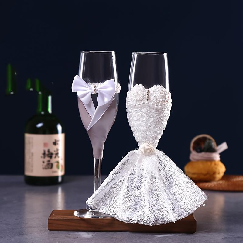 Boxed Wedding Gray Corset With Glasses Love Romantic Wedding Wine Glass Gift Box