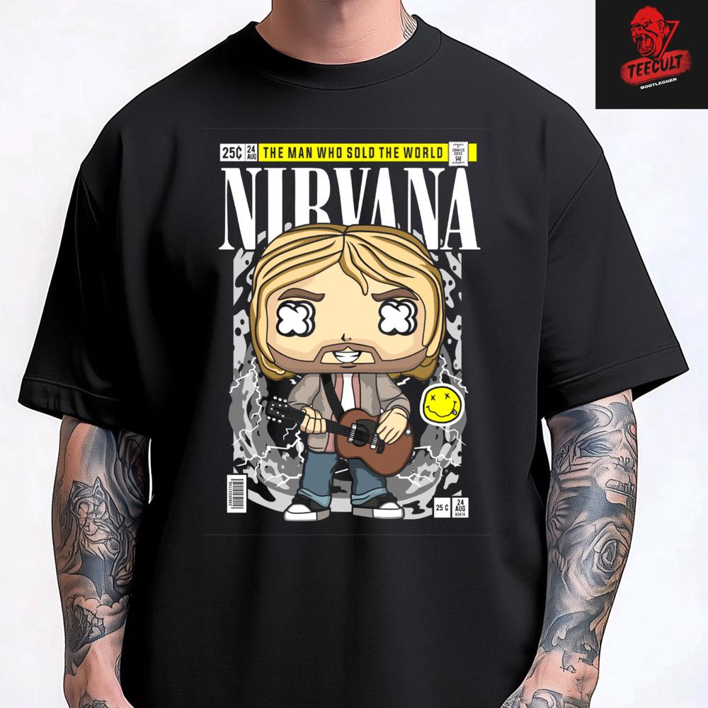 Nirvana | Курт Кобейн Металл Рок Группа Funko Pop Унисекс Хлопковая Футболка S–3XL Унисекс Футболка S