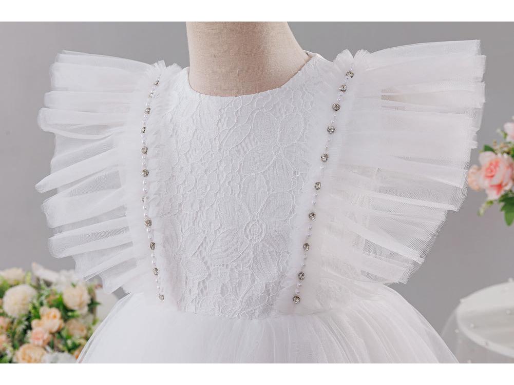 Robe de Princesse Formelle pour Enfants - Jupe Bouffante Fleurie Style Européen & Américain pour Défilés de Mode & Spectacles de Piano