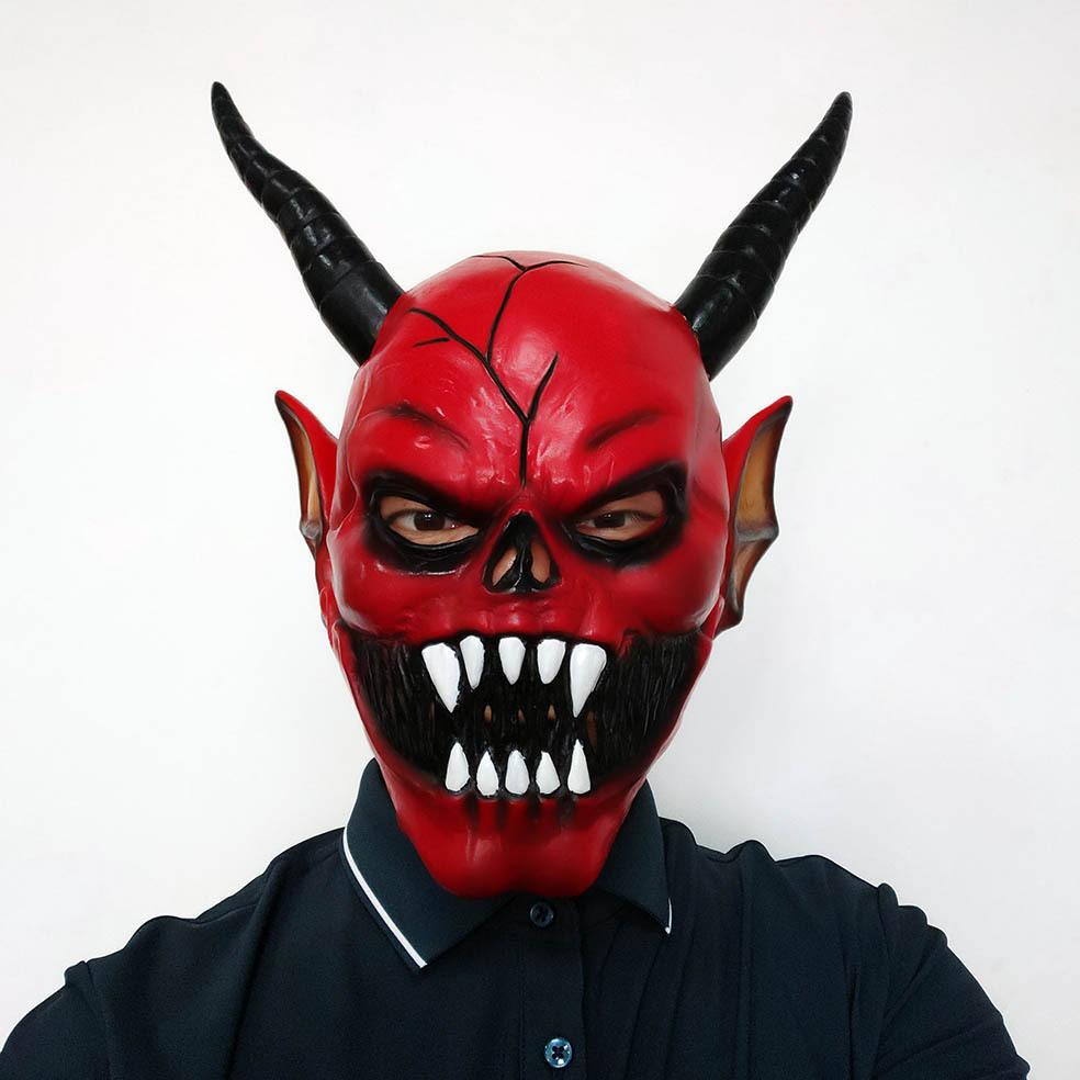 Red Devil Mask New Product Full-head costume for a masquerade ball, Halloween performance, haunted house, or escape room