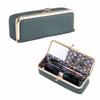 Genuine Leather Cosmetic Storage Pouch Portable Solid Color Sunglasses Storage Case Buckle Fixed Compact Jewelry Storage Bag