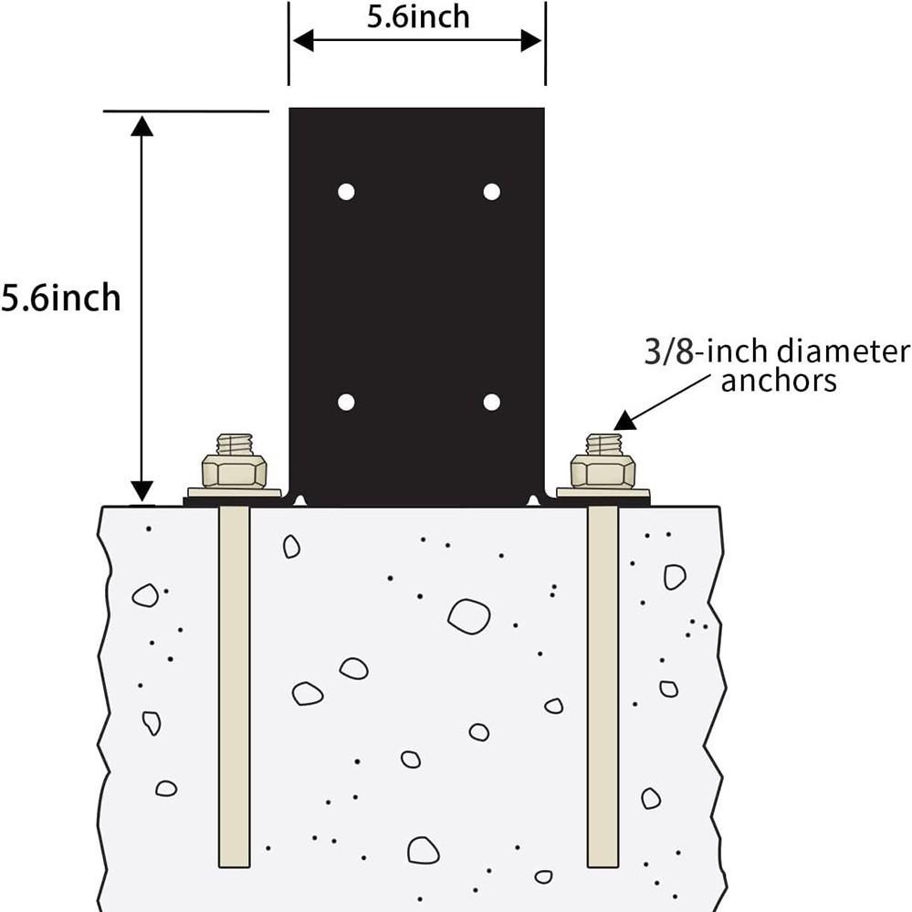 Heavy Duty Steel Fence and Deck Post Bracket Base