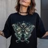 Enchanted Moon Moth Botanical Shirt, Lunar Boho Butterfly Tee