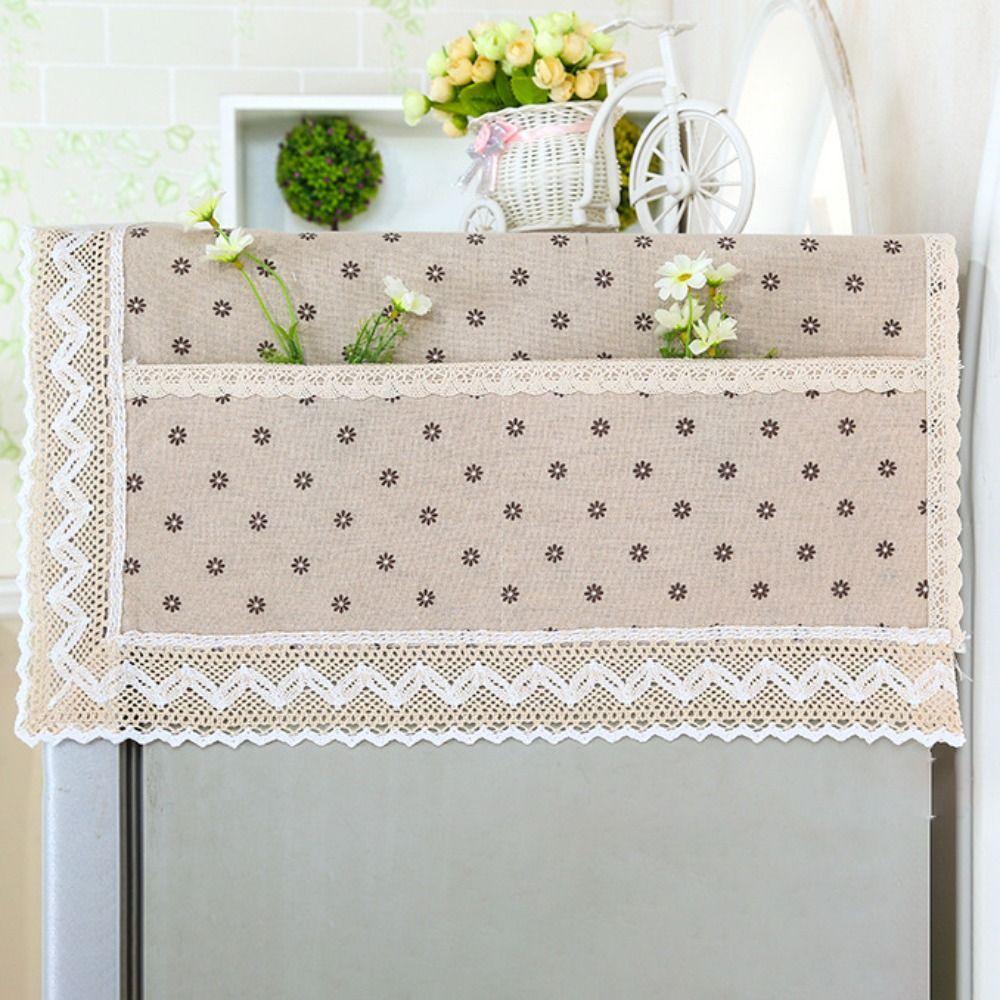 Cotton Linen French Door Refrigerator Cloth Washing Machine Cover Towel Home Decorations