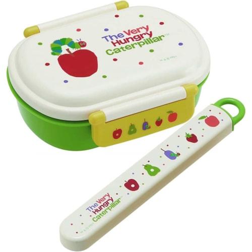Skater Children's Bento Box, 360ml Capacity, Fluffy Lid, Made in Japan, Single Tier, Dishwasher and Microwave Safe, Very Hungry Caterpillar Design, fo