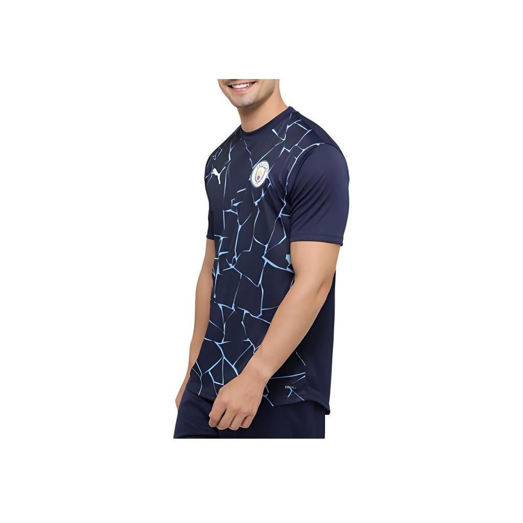 Puma Manchester City Football Club Short Sleeve T-Shirt Men Tops Blue 758030-07