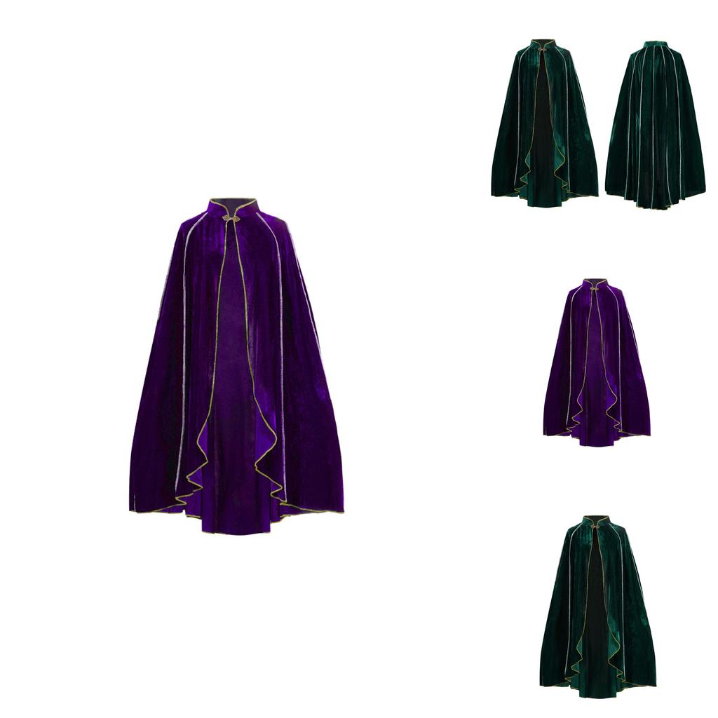 Halloween Cloak Cosplay Costume With Faux Suede Fabric And Hood For Themed Events