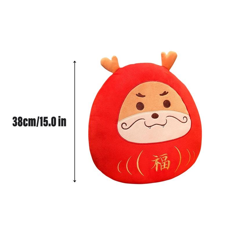 Peluche Drago Dharma Bambola Drago Rosso Drago di Capodanno Drago della Fortuna Cuscino da Collo Scaldamani Peluche Drago