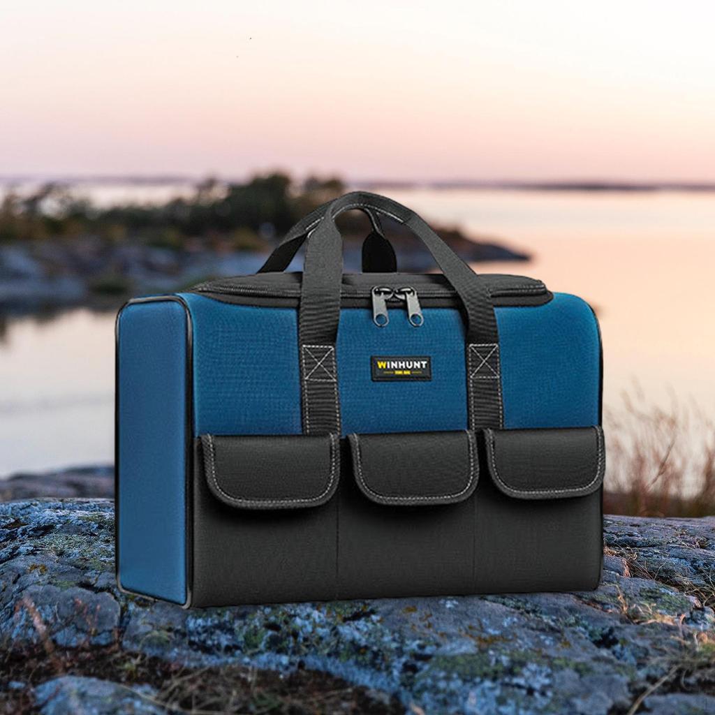 Heavy-Duty Tool Storage Bag with Multiple Compartments and Durable Zipper for Construction