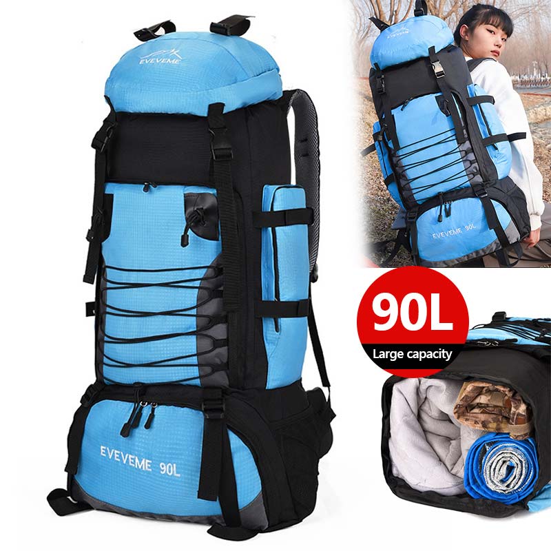 90L 80L Reisetasche Camping Rucksack Wandern Armee Klettern Taschen Bergsteigen Große Kapazität Sport Tasche Outdoor Militär XA857WA