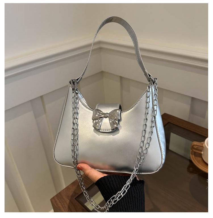 Elegant Korean Inspired Chain Shoulder Bag Stylish Small Satchel For Everyday Wear